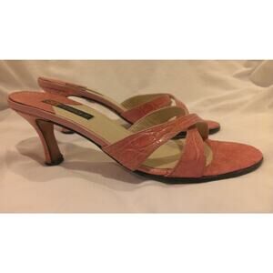Giorgio's of Palm Beach Pink Alligator Strappy Heels Shoes size 8M
